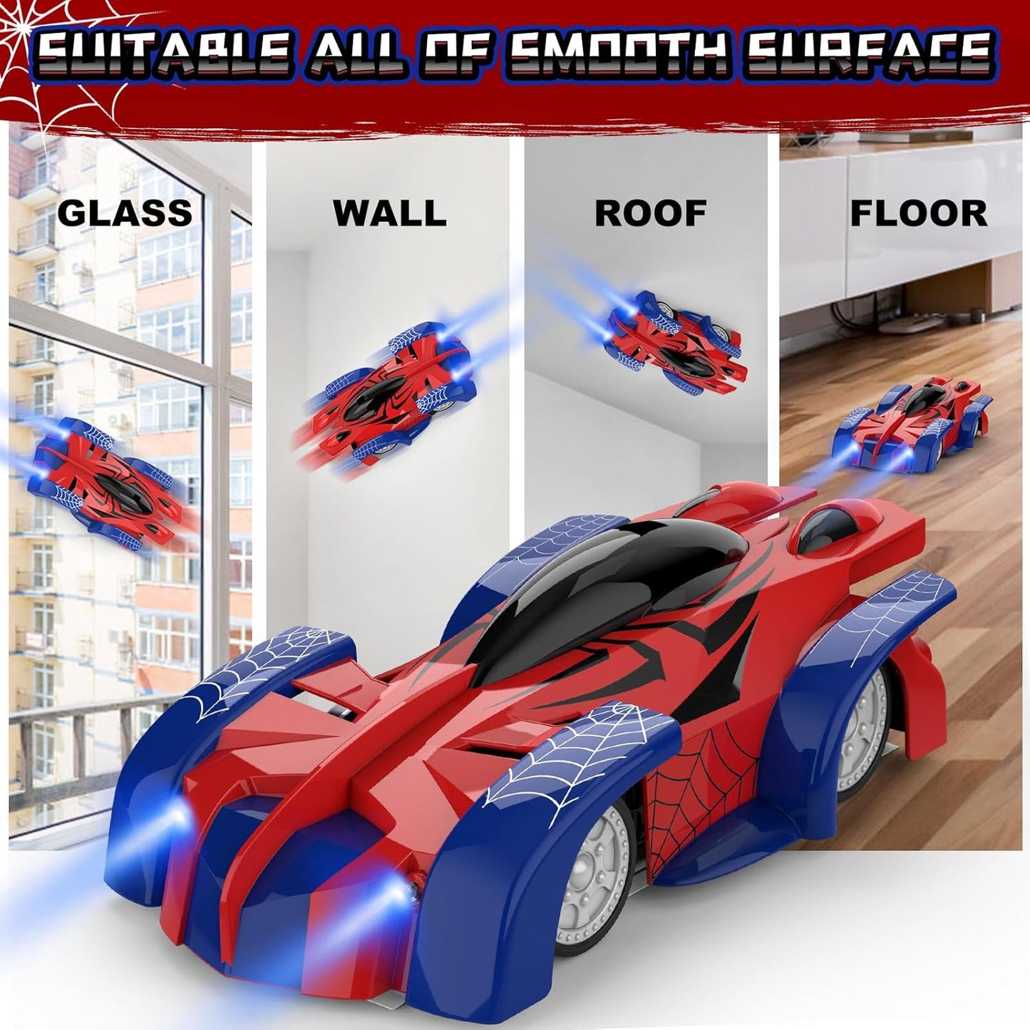 Wall Climbing Remote Control Car, 360° Rotating RC Stunt Car with Headlight, Rechargeable RC Car Toys for 3 4 5 6 7 8-12 Year Old Boys Girls Kids