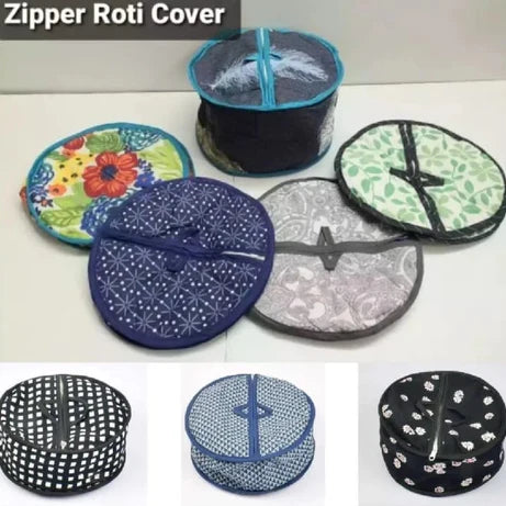 Pack Of 2 - Roti Basket Circle – Roti Chapati Box with Zipper Cover