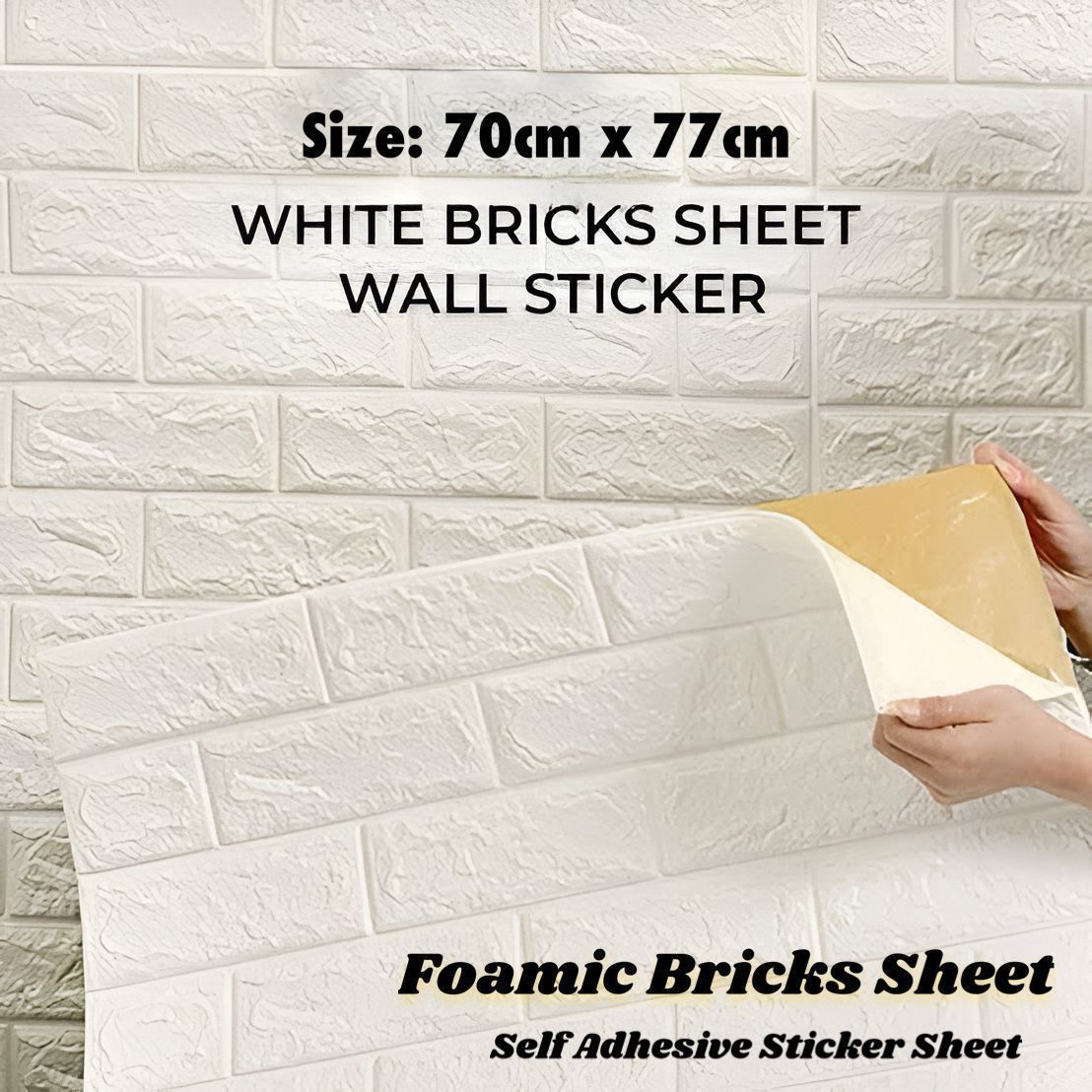 3D Self-Adhesive White Brick Foam Wall Panels and Tile Wallpaper Stickers